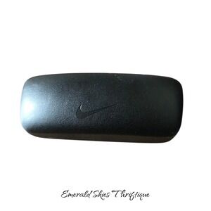 NIKE AUTHENTIC EYEGLASS CASE OPTICAL LEATHER BLACK HARD CASE ONLY